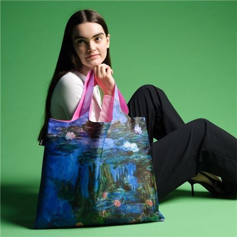 LOQI - Museum Collection Claude Monet Water Lilies Recycled Tote Bag w/Pouch