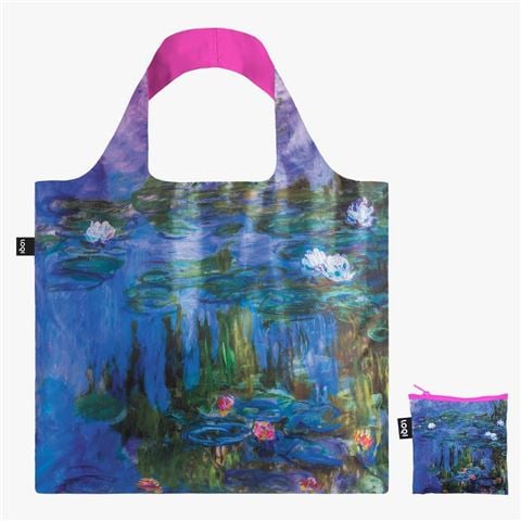 LOQI - Museum Collection Claude Monet Water Lilies Recycled Tote Bag w/Pouch