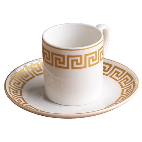 The House of Florence - Olympia Greek Key Espresso Set Of 6 Gold 90ml