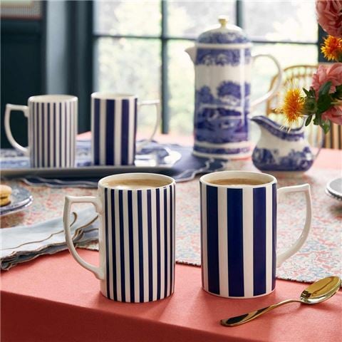 Spode - Steccato Narrow Stripe Mug Set 4pce 340ml