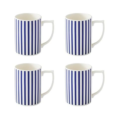 Spode - Steccato Narrow Stripe Mug Set 4pce 340ml