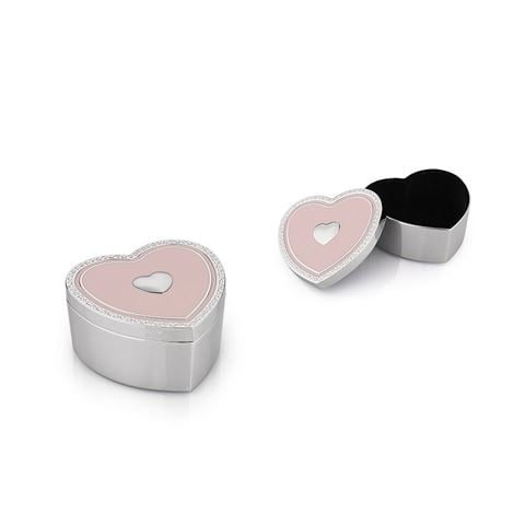 Whitehill - Giftware Heart Trinket Box w/Silverplated Finish Pink 7x7cm