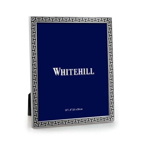 Whitehill - Greek Key Photo Frame Silver & Black 20x25cm
