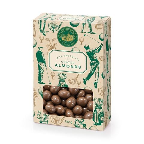 Valley Produce Company Milk Chocolate Almonds w/Golf-Themed Box 220g - Peter's of Kensington