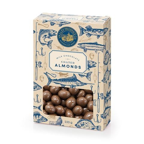Valley Produce Company - Milk Chocolate Almonds w/Fishing-Themed Box 220g