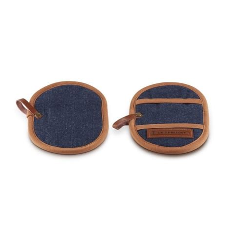 Le Creuset - Fingergrip Pot Holder Set Denim Blue 2pce