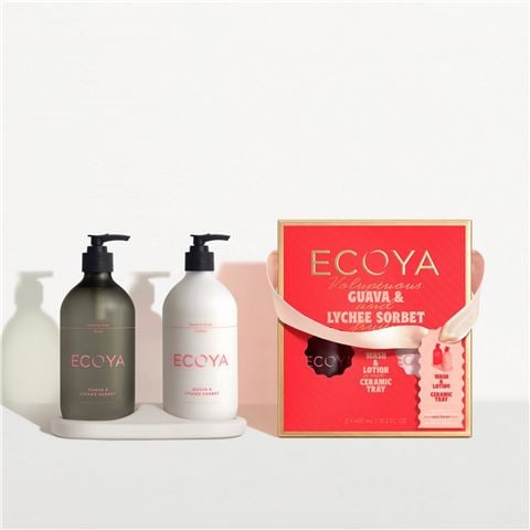 Ecoya - Holiday Bathroom Gift Set Guava & Lychee 3pce
