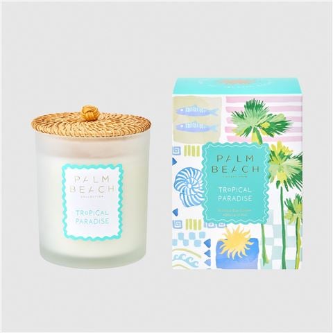 Palm Beach Collection - Ltd Ed. Tropical Paradise Soy Candle w/Rattan Lid 420g