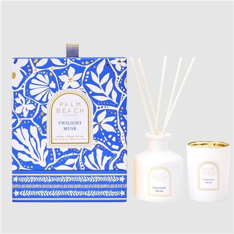 Palm Beach Collection - Twilight Musk Mini Candle & Diffuser Set 2pce