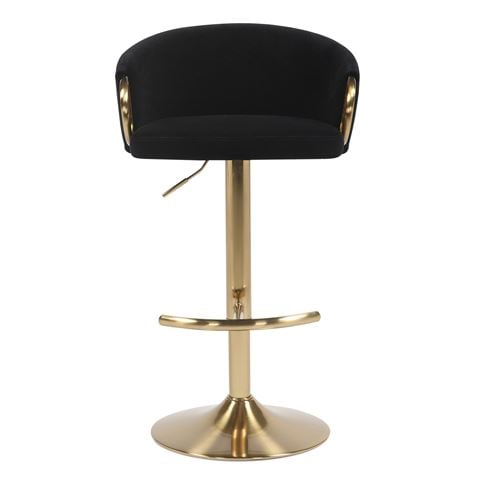 Design Arc Furniture - Winfrey Gas Lift Bar Stool Black w/Gold Tone