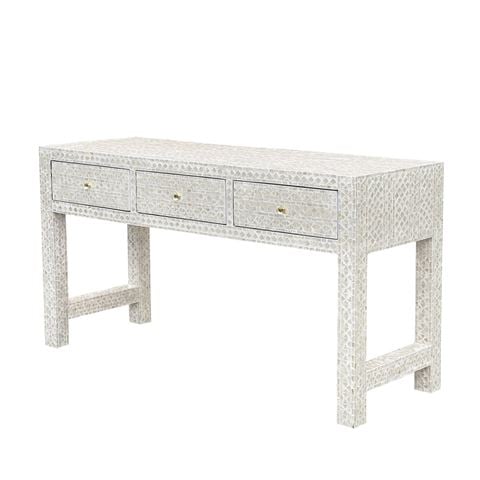 Design Arc Furniture - Mother Of Pearl Opulent 3 Drawer Console Table