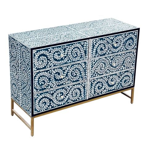 Design Arc Furniture - Mother Of Pearl Enchanting Vine Chest Of Drawers