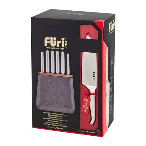 Furi Pro Stone Knife Block Set Flint Terrazzo 7pce - Peter's of Kensington