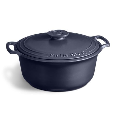 Emile Henry Sublime Round Casserole Indigo 33cm/7.1l - Peter's of Kensington
