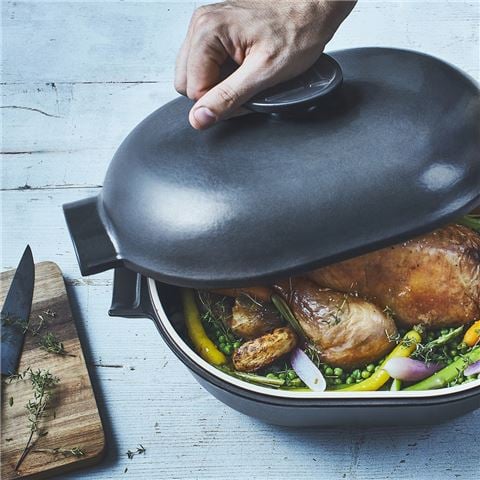 Emile Henry - Delight Oval Casserole Graphite 4.5L