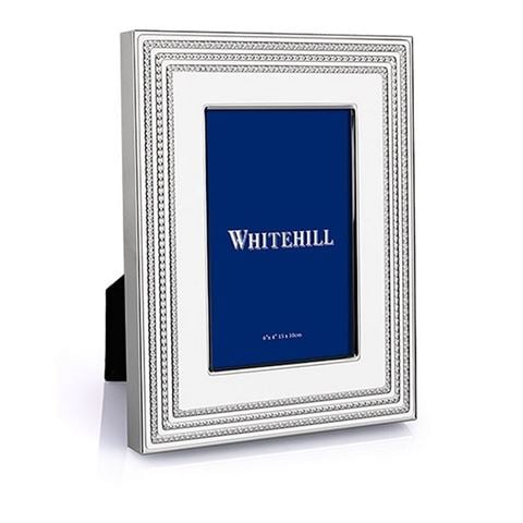 Whitehill - Love Link Silverplated Photo Frame White 10x15cm