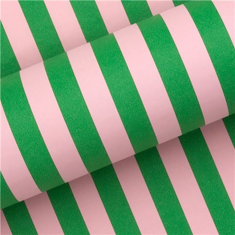 Vandoros - Pavilion Stripe Wrapping Paper Pink/Emerald 76cm x2.5m