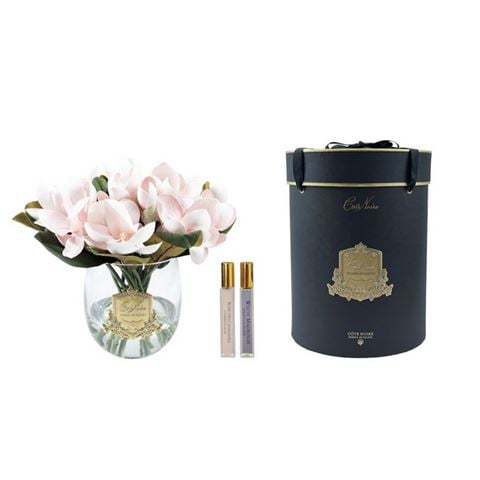 Cote Noire - Magnolia Bouquet w/Round Vase & Gold Crest Pink