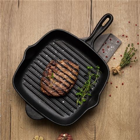 Tramontina - Pre-Seasoned Cast Iron Square Griddle Pan 27cm