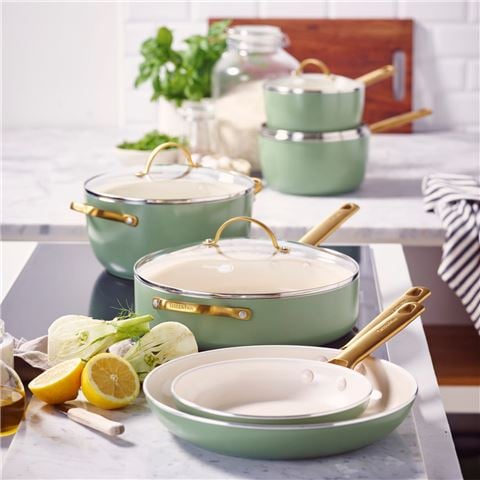 Greenpan - Padova Cookware Set Sage Green 6pce
