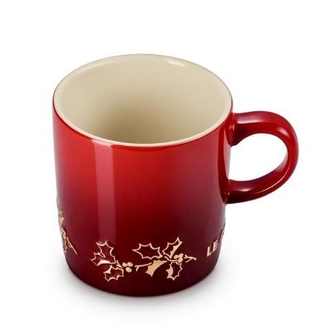 Le Creuset - Holly Mug Cerise w/Gold Trim 350ml