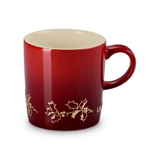 Le Creuset - Holly Mug Cerise w/Gold Trim 350ml