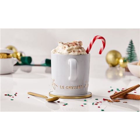 Le Creuset - Holly Mug White w/Gold Trim 350ml