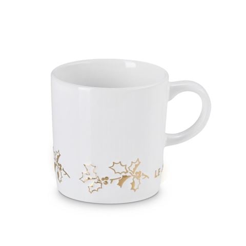 Le Creuset - Holly Mug White w/Gold Trim 350ml