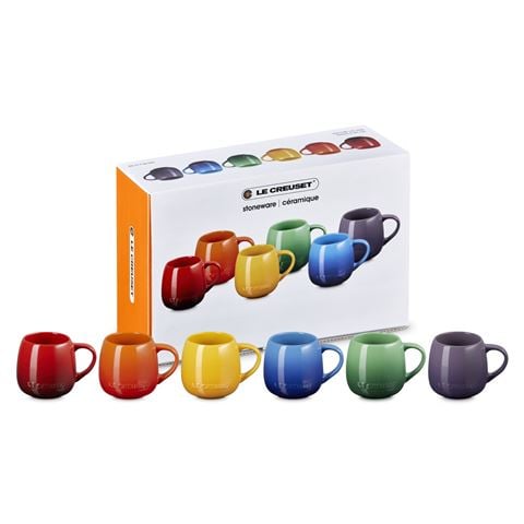 Le Creuset - Rainbow Coupe Mug Set 6pce