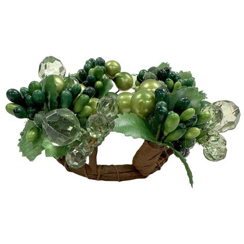 Raz - Candle Ring Dark Green