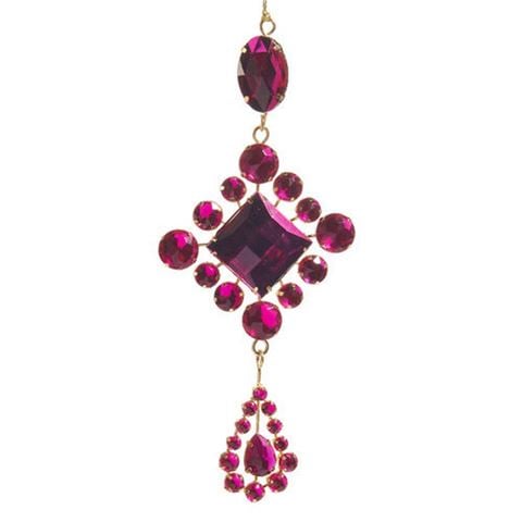 Raz All Of The Trimmings-Pink Jewelled Drop Ornament - Peter's of Kensington