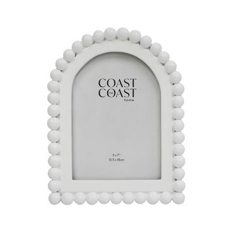 Coastal Home - Blanco Bead Resin Frame White 18x23cm