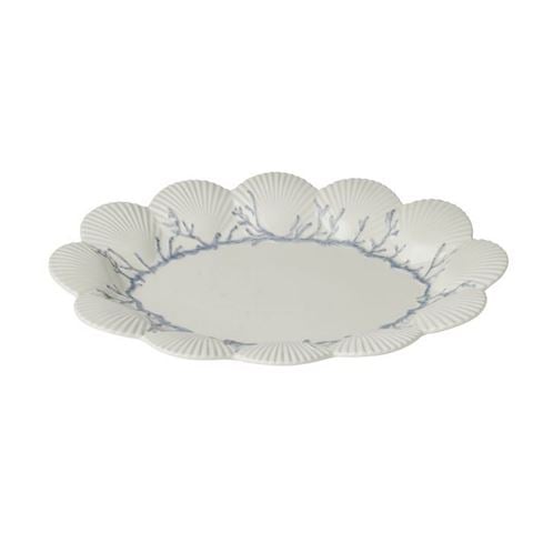 Coast To Coast Attina Ceramic Platter White/Blue 32x45cm - Peter's of Kensington