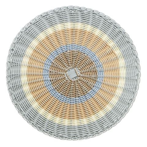 Coastal Home - Ravello Woven Placemat Natural/Blue 38cm