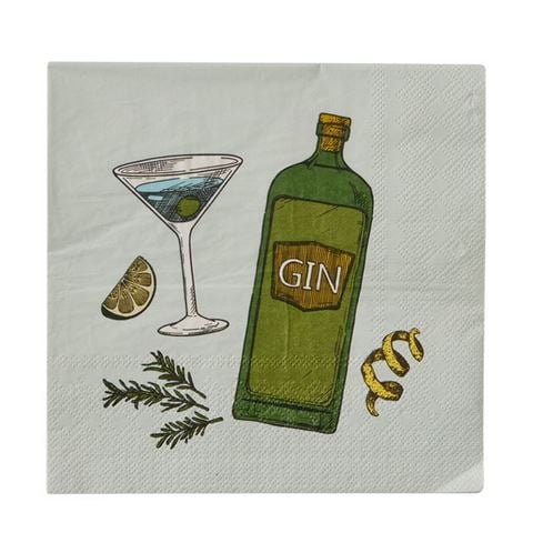Coastal Home - Gimlet 3ply Napkin Green 33cm 20pce