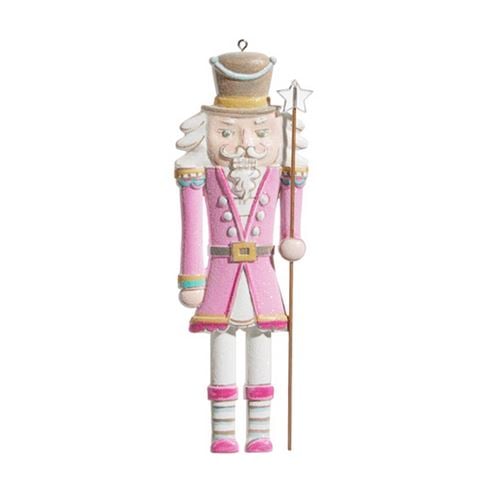 Raz - A Blushing Holiday Pastel Pink Nutcracker Ornament