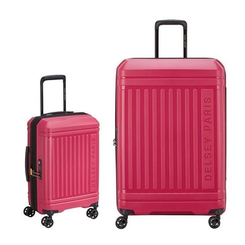 Delsey - Lutece SE Lightweight Expandable Red Spinner Case Set 55cm & 81cm