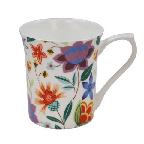 Queens - Hippy Florals Mug Abstract Blue