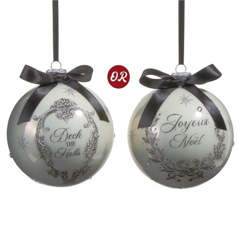 Raz - Deck The Halls-French Holiday Ball Ornament Assorted