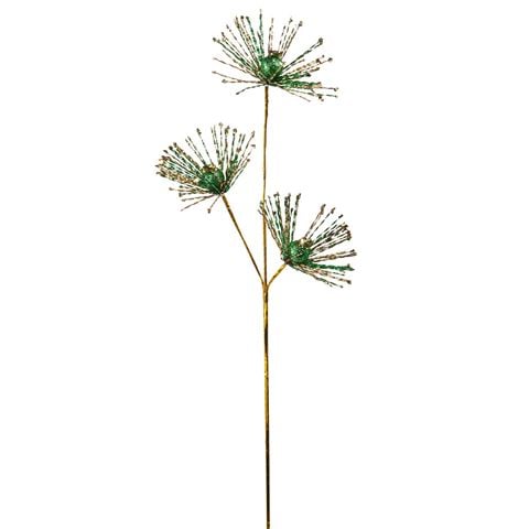 Raz - The Christmas Shoppe Green and Gold Metallic Spray