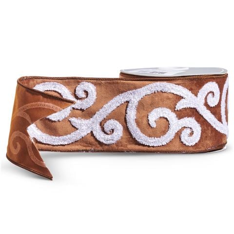 Raz - 4 inch X 10 Yds Velvet Gingerbread Ribbon