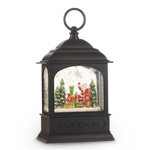 Raz - Winterberry Santa in Train Animated Musical Lighted Water Lantern