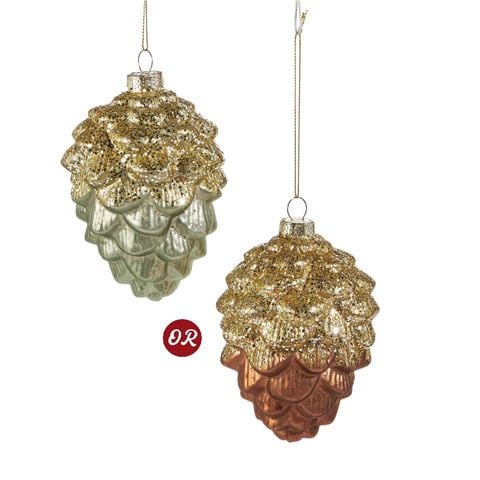Raz - Winterberry Glitter Pinecone Ornament