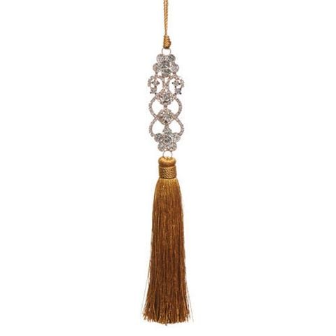 Raz - All Of The Trimmings Gold Jewelled Tassel Ornament