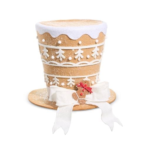 Raz - Holly Jolly Holiday-Gingerbread Top Hat Brown