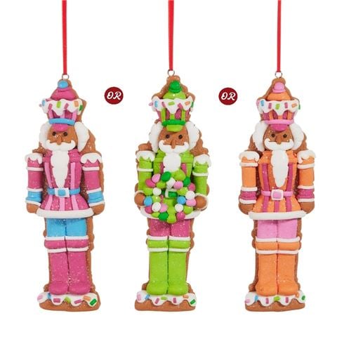 Raz - Holly Jolly Holiday-Vivid Jolly Gingerbread Nutcracker Ornament