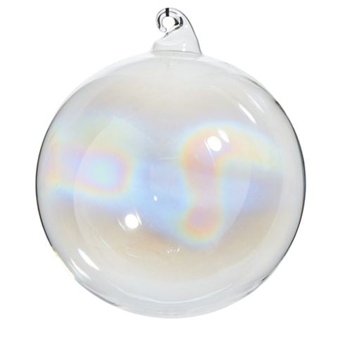 Raz - Season's Sparkle Iridescent Ball Blown Glass Christmas Ornament