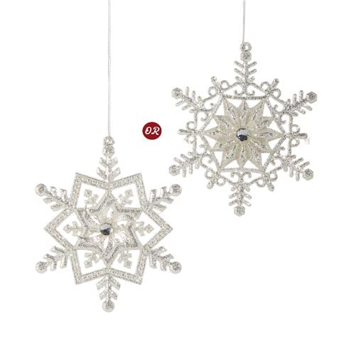 Raz - Season's Sparkle Silver Snowflake Ornament