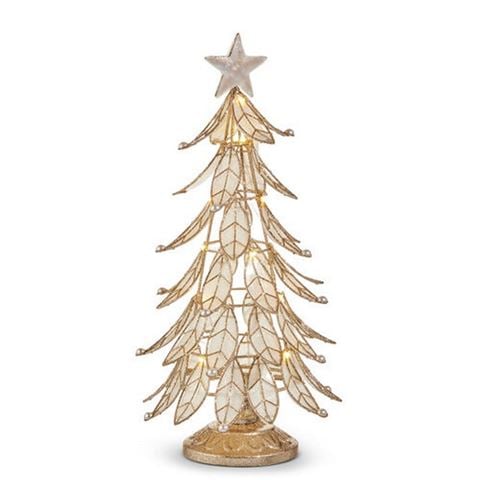 Raz - Holiday Tidings Lighted Capiz Tree