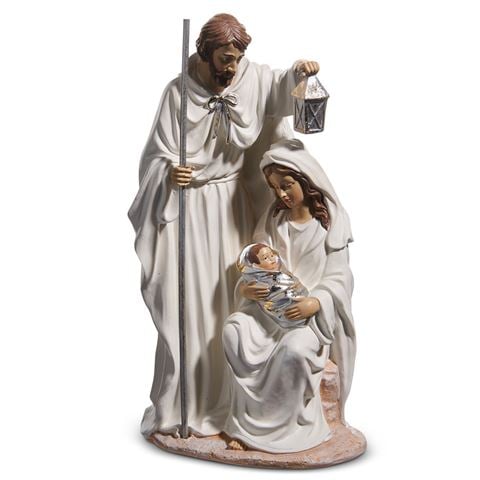 Raz - Holiday Tidings Ivory & Silver Holy Family